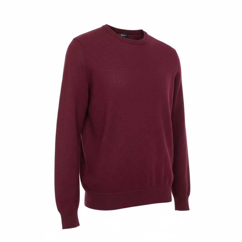Men's 100% Cashmere Crewneck Sweater Med Burgundy Quiet Luxury Preppy Old Money‎